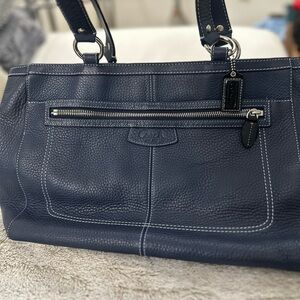Coach Dark Blue Leather Shoulder Bag